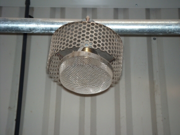 Detail Spruehflutanlage mit Schaumduesen